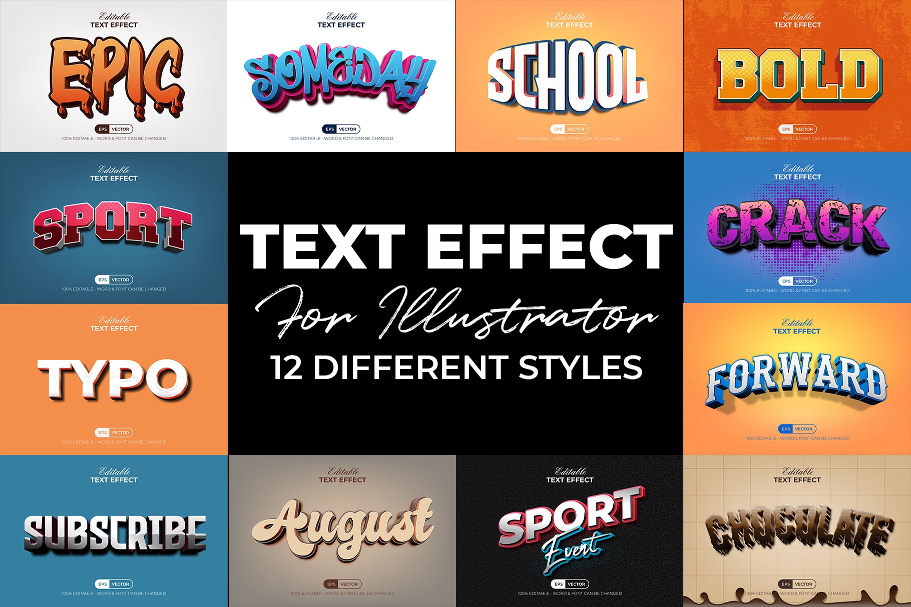 weekly download illustrator text styles series 2