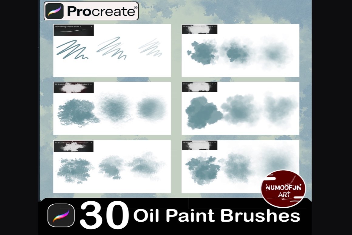 30 Oil Paint Brushes - Brushes For Procreate - Design Cuts