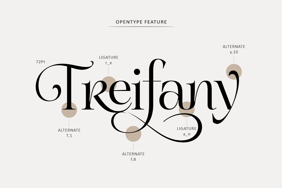 Treifany - Aesthetic Font - Design Cuts