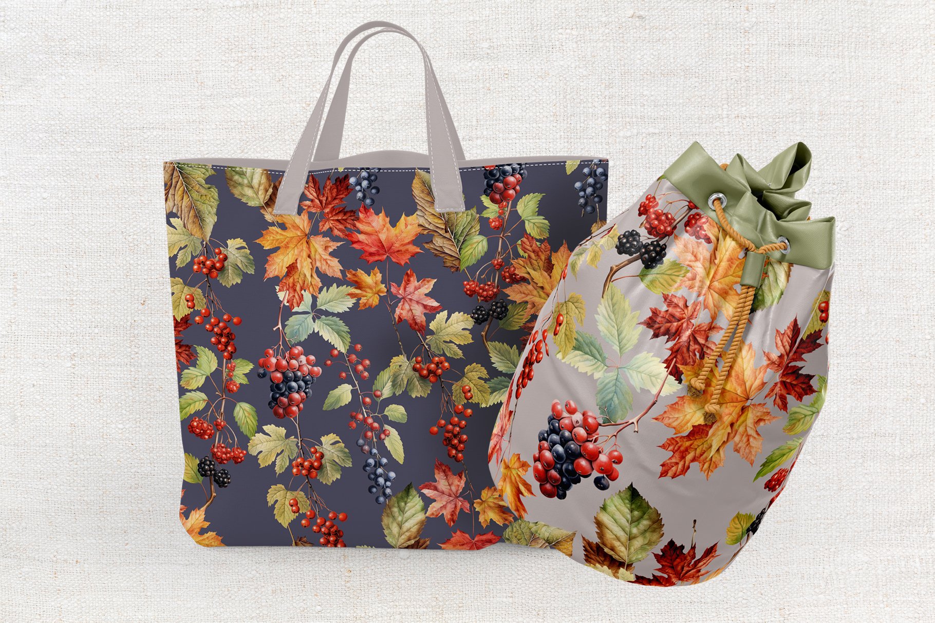 Berries & Leaves Autumn Patterns - Design Cuts