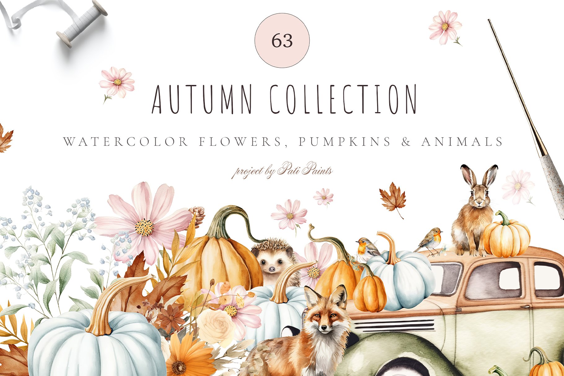Watercolor Autumn | Fall Animals