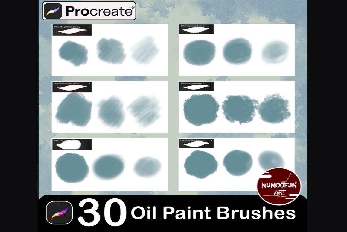 30 Oil Paint Brushes - Brushes For Procreate - Design Cuts