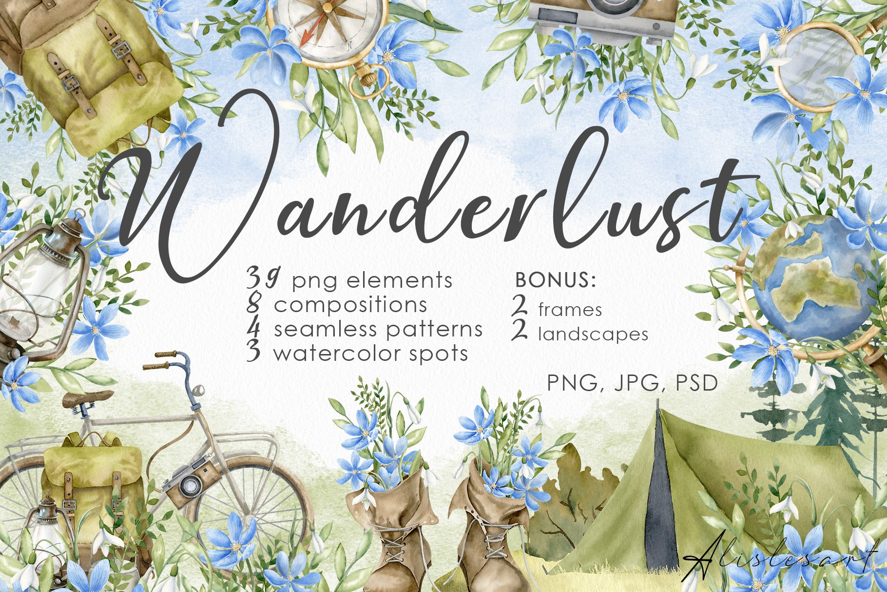 Watercolor Travel Set - Design Cuts