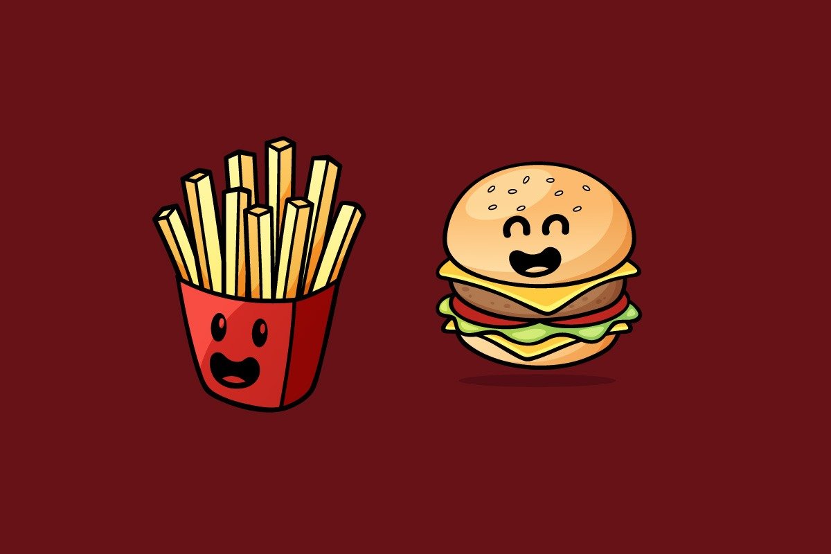 Funny Fast Food Vector Set - Design Cuts