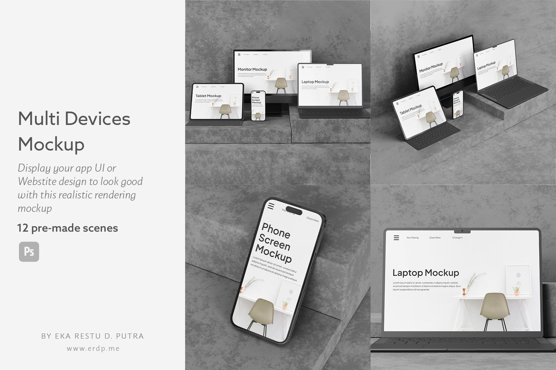 Responsive Devices Mockup Kit   Design Cuts