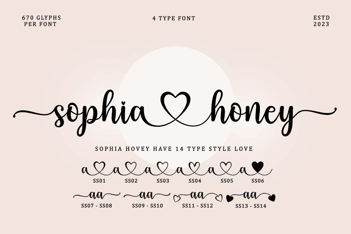 Sophia Honey Lovely Font - Design Cuts
