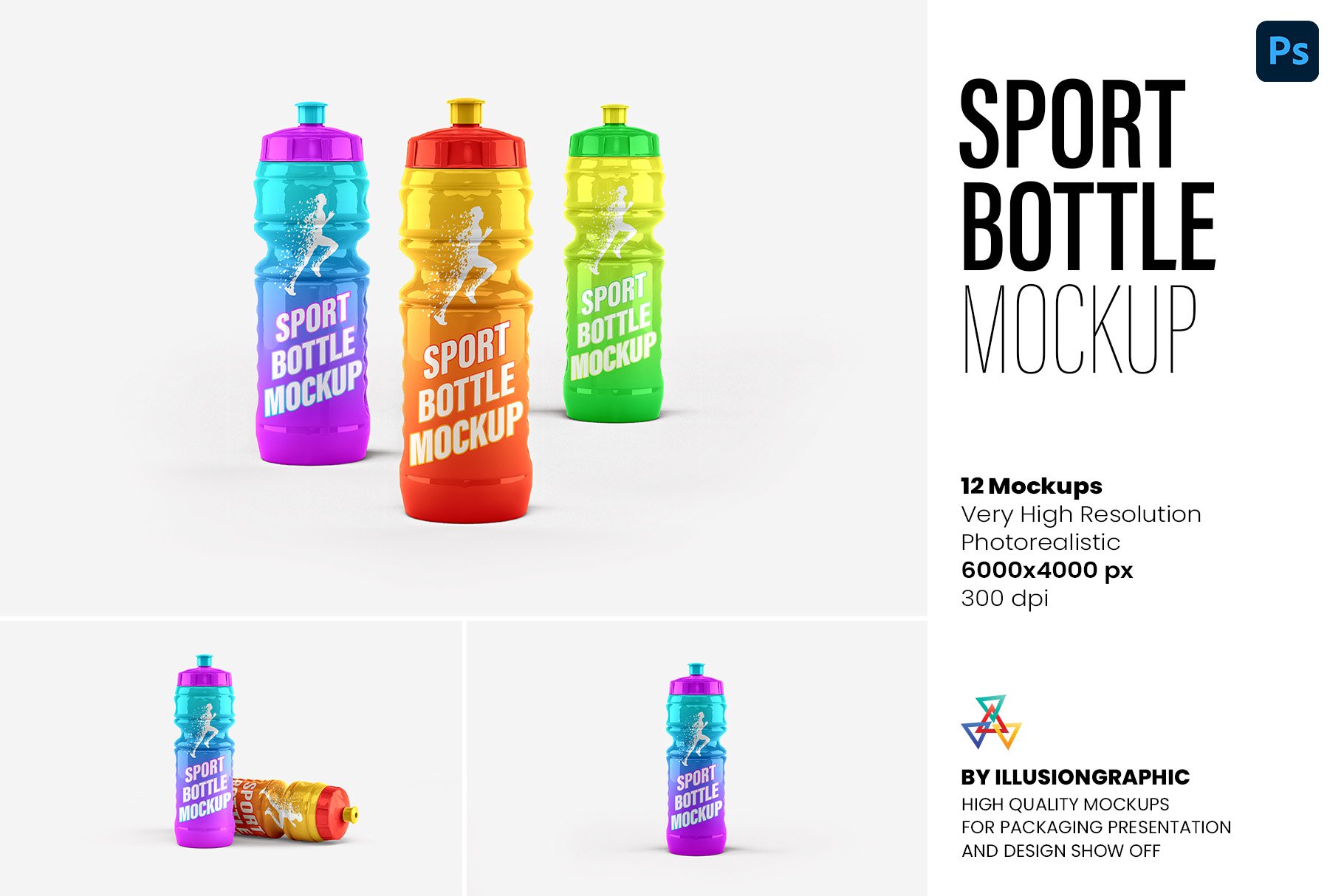 Sport Bottle with Cap Mockup - Mockup World