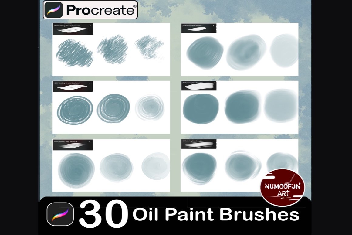 30 Oil Paint Brushes - Brushes For Procreate - Design Cuts