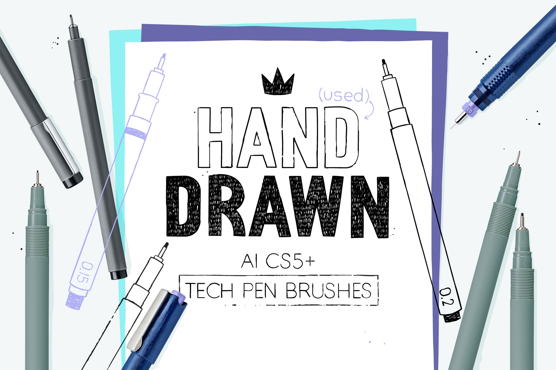 AI Technical Pen Brushes - Design Cuts