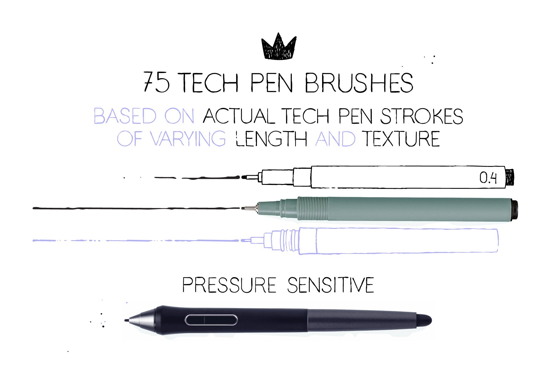 AI Technical Pen Brushes - Design Cuts