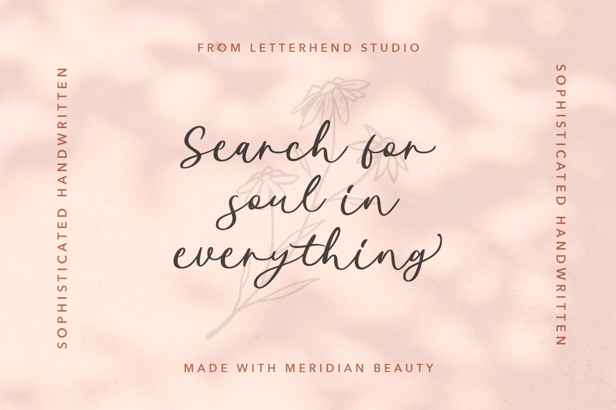 Meridian Beauty Sophisticated Handwritten Font - Design Cuts
