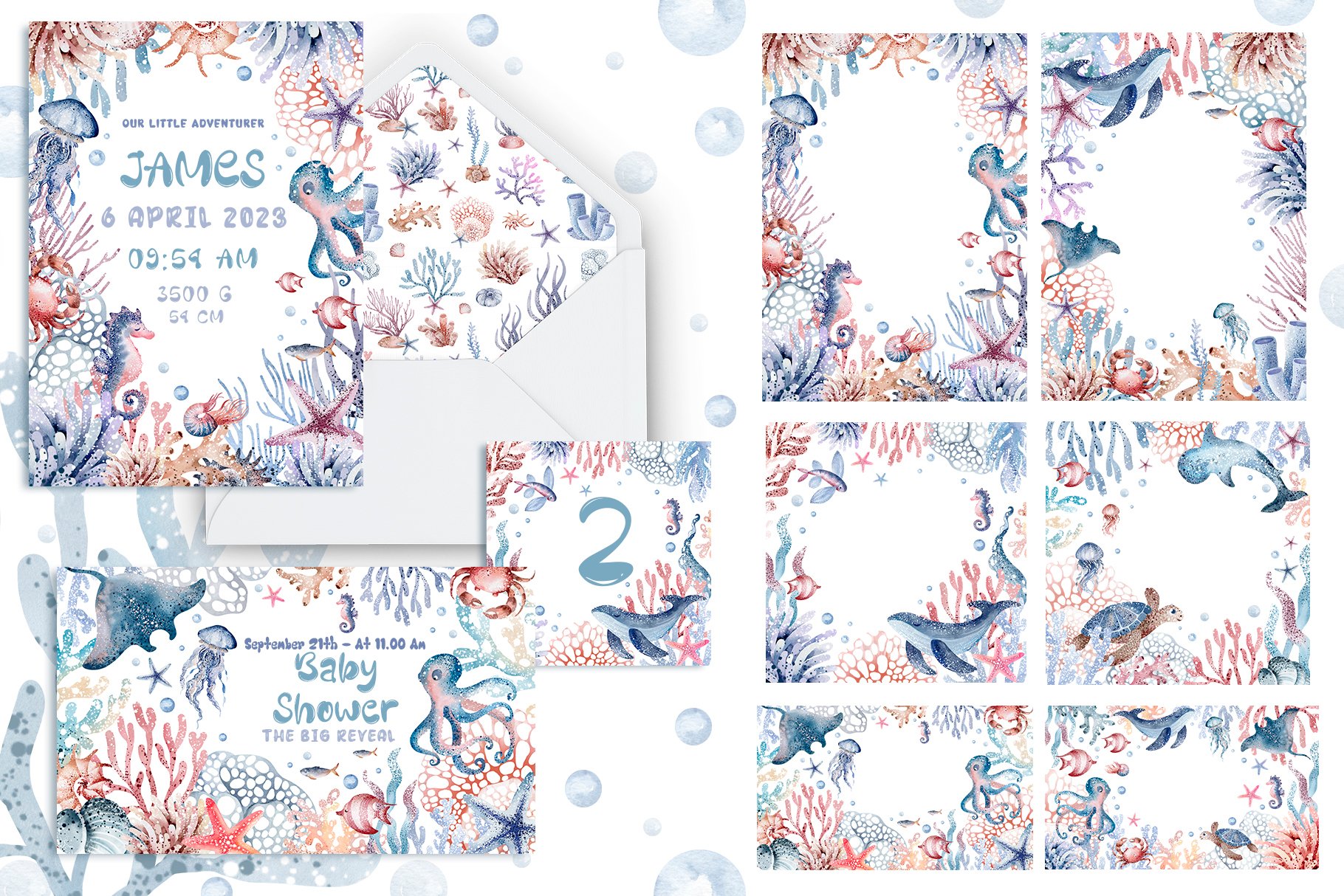 Sea World Watercolor Collection - Design Cuts