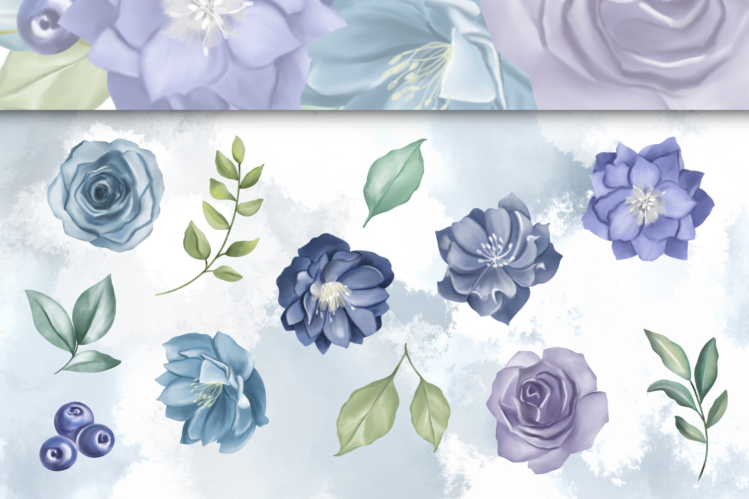 Soft and Frosty - Winter Floral Collection - Design Cuts