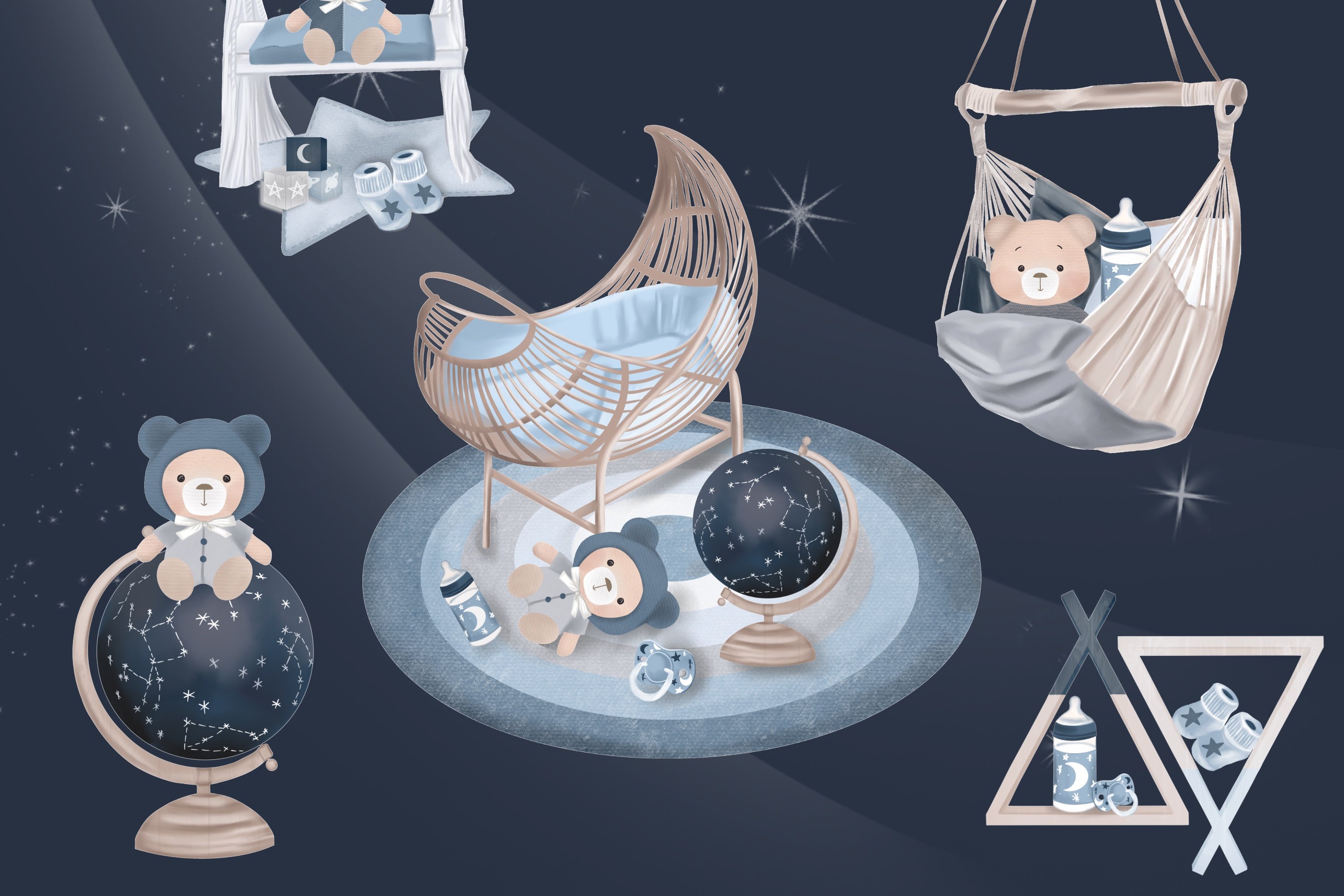 Celestial Baby Bear - Design Cuts