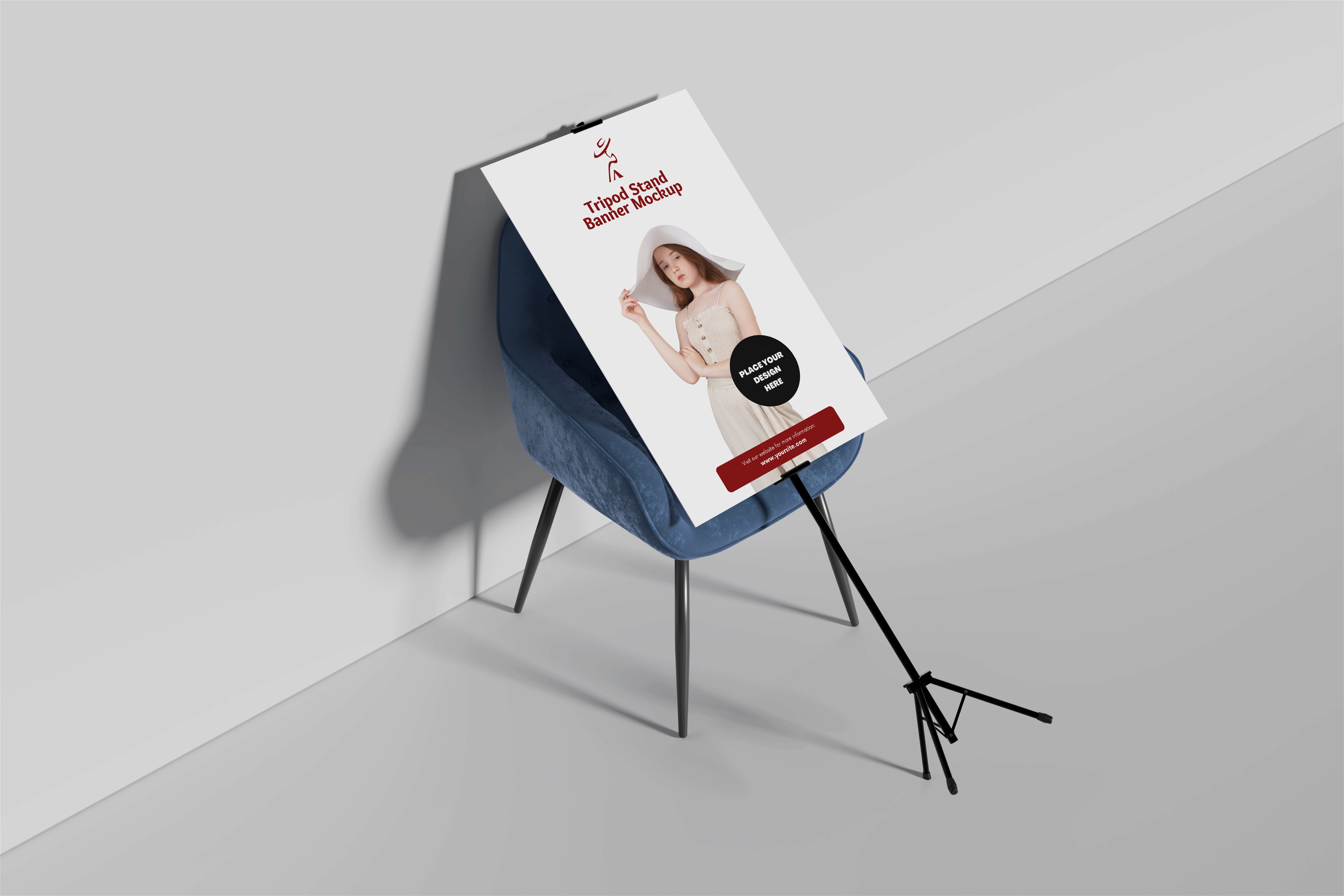 Tripod Stand Banner Mockup - Design Cuts