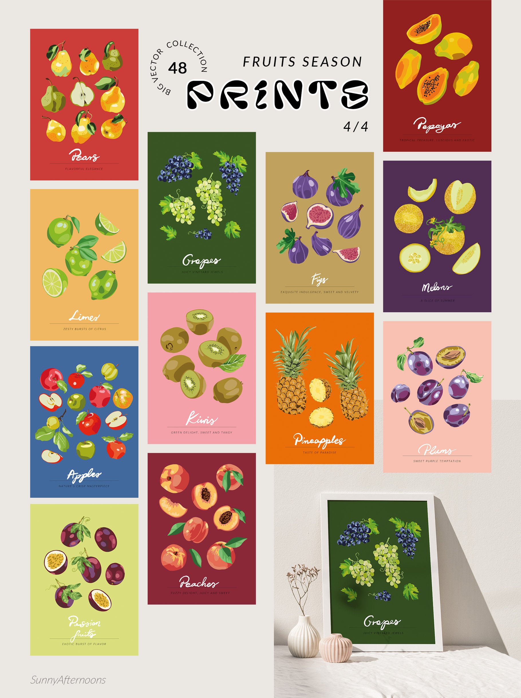 Fruits Season Posters Patterns - Design Cuts