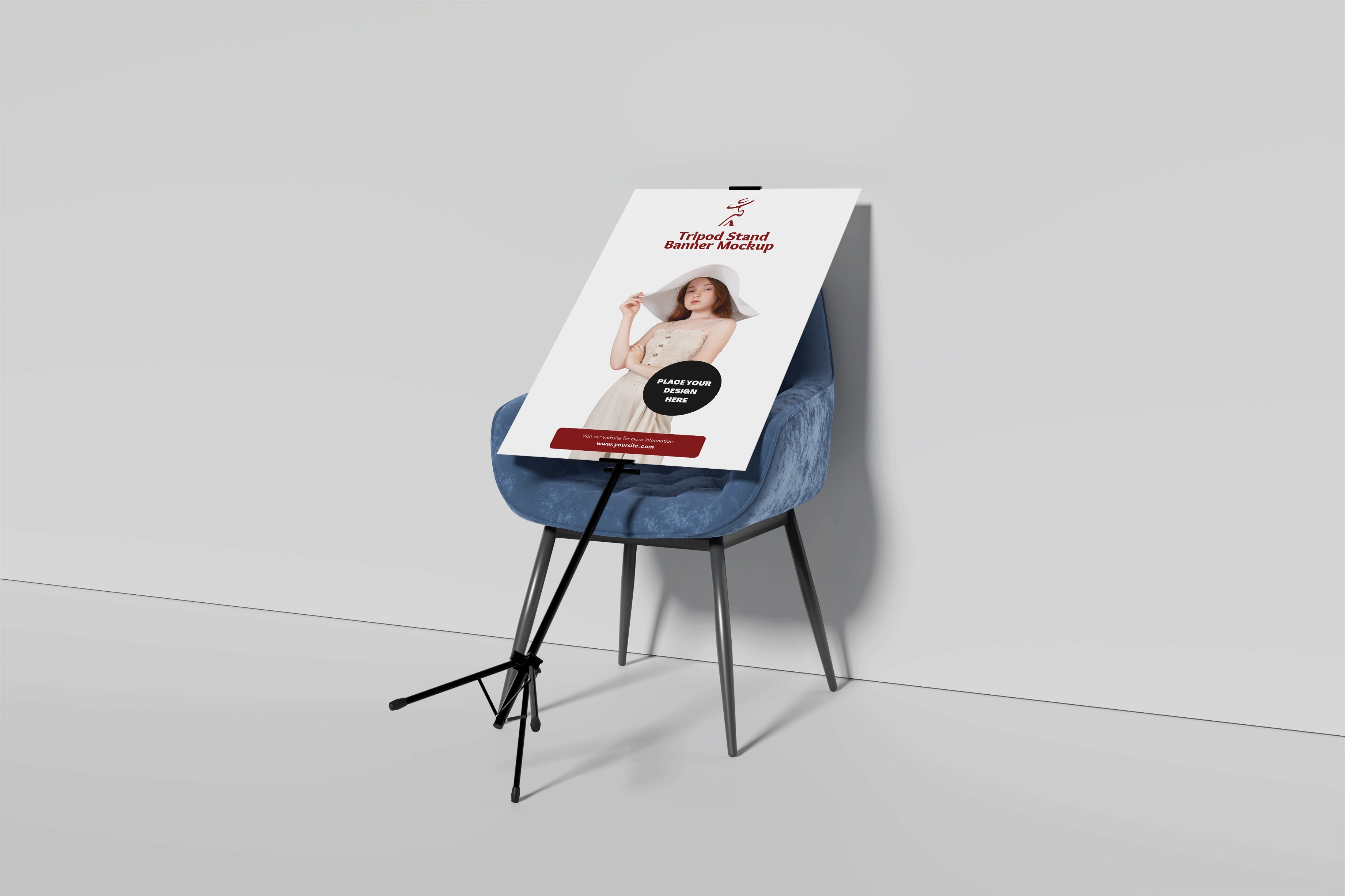 Tripod Stand Banner Mockup - Design Cuts