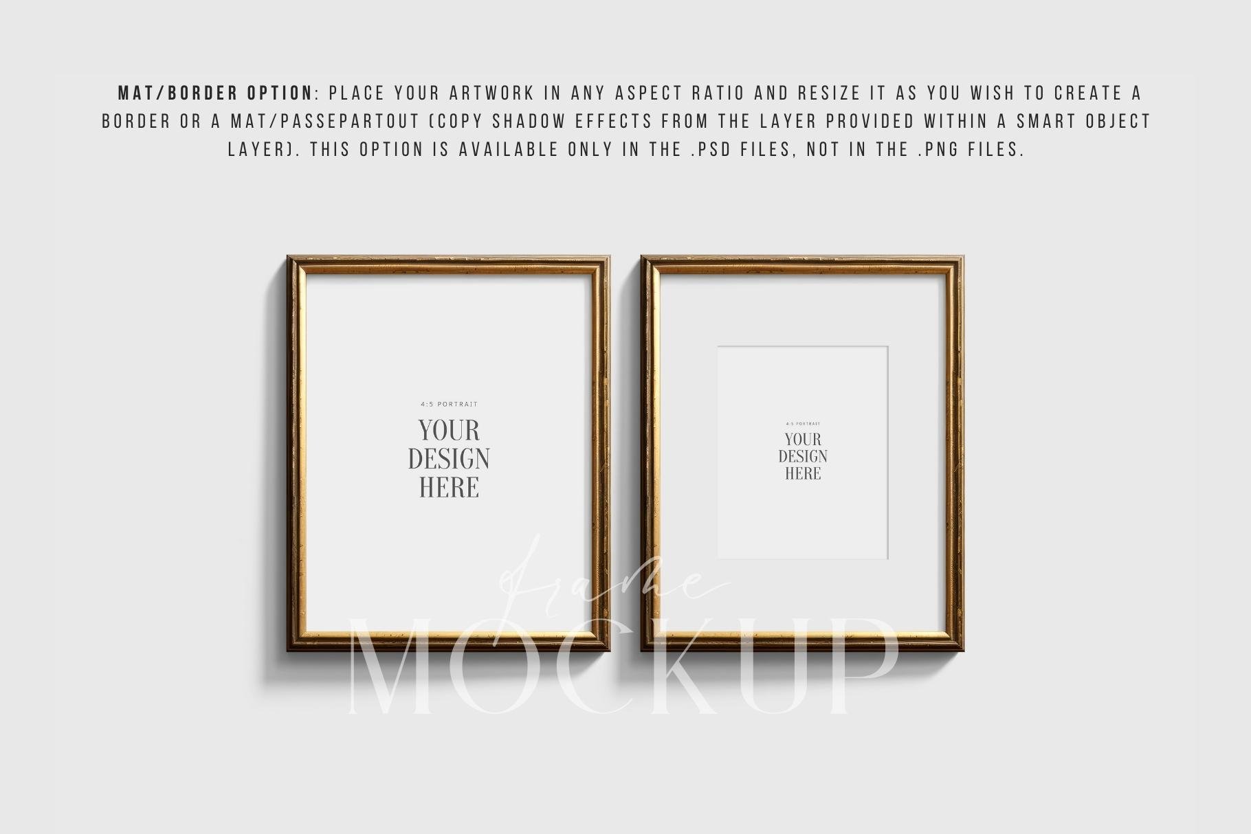 Metallic Frame Mockup Set Of 2 Vertical Frames 4:5