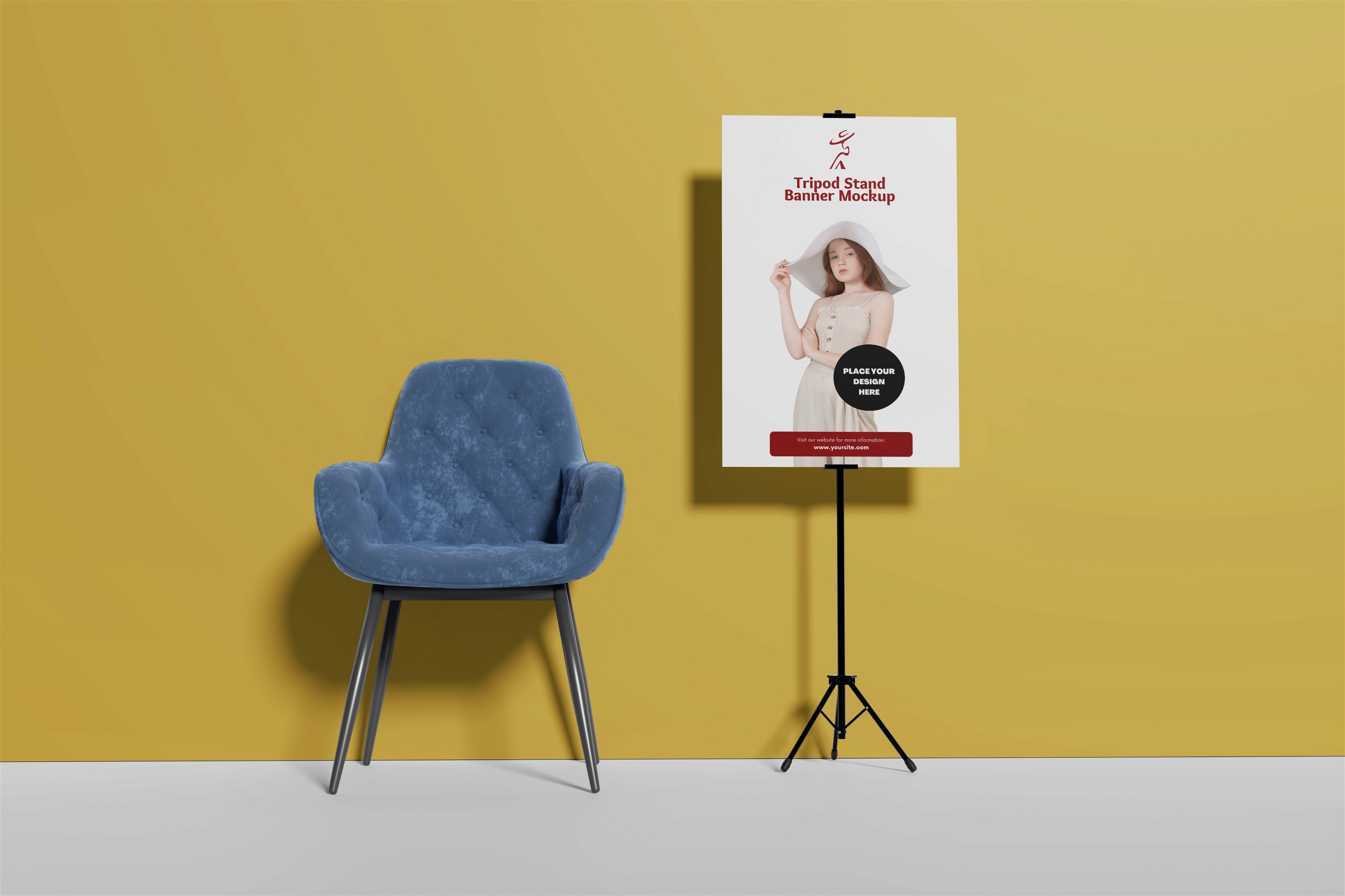 Tripod Stand Banner Mockup - Design Cuts