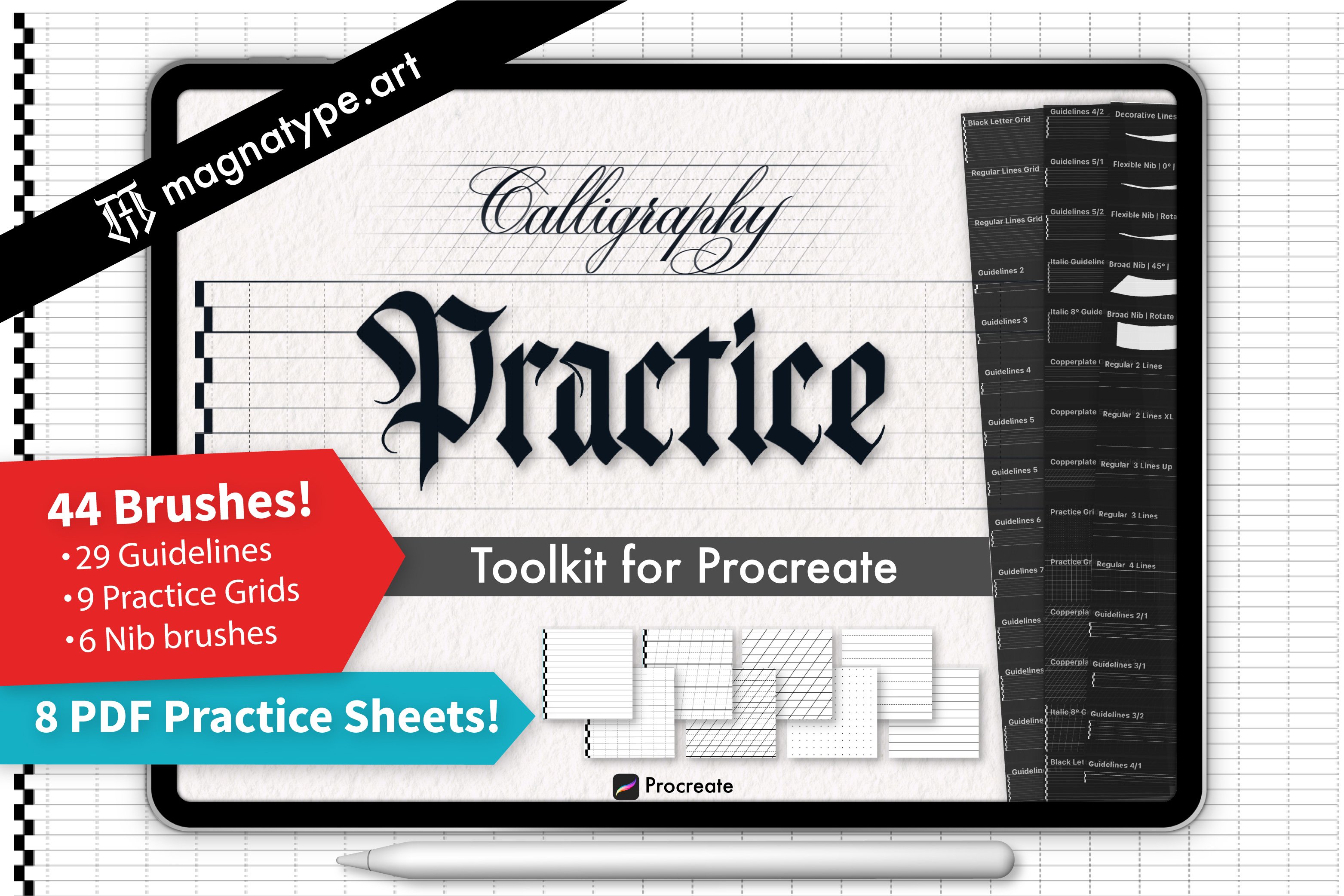Copperplate (Full Set) Practice Workbook (iPad pro)
