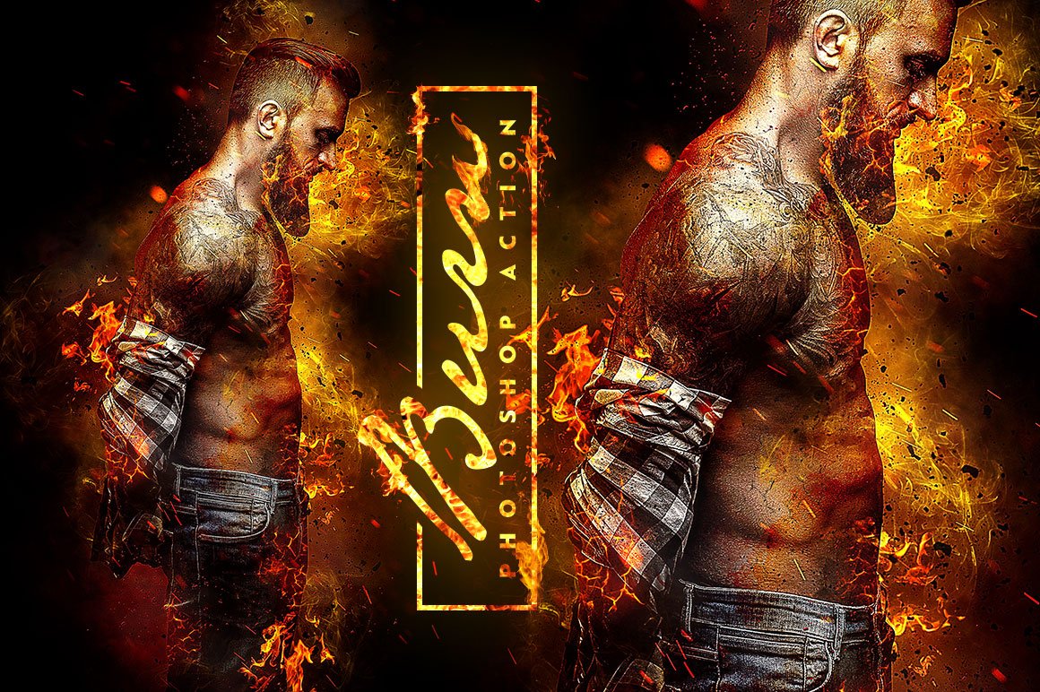 burn action photoshop free download