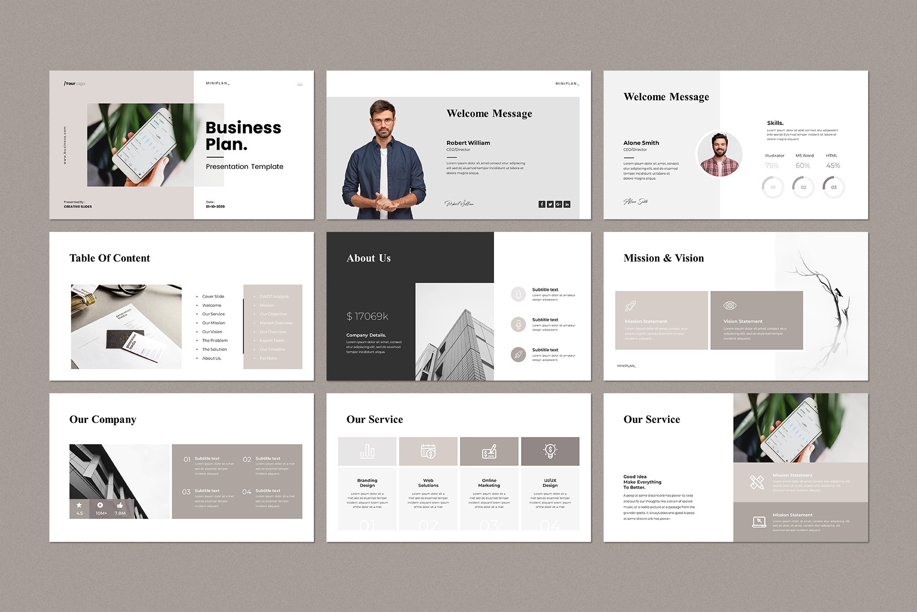 Business Plan Presentation Template - Design Cuts