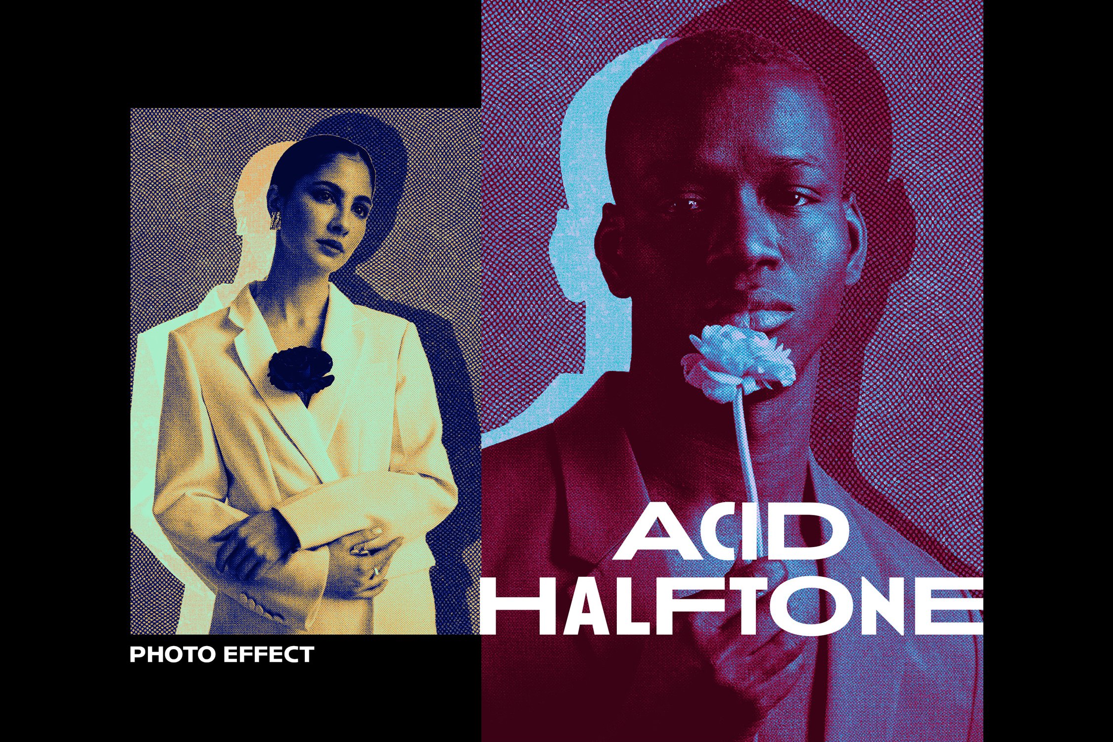 Acid Halftone Poster Photo Effect - Design Cuts