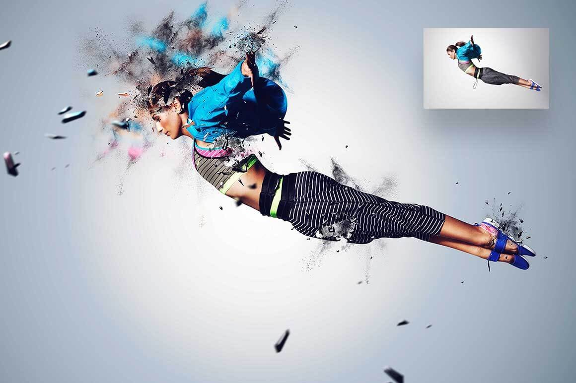 3D Shatter Photoshop Action - Design Cuts