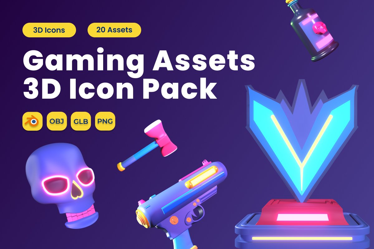 Gaming Asset 3D Icon Pack Vol 4 - Design Cuts