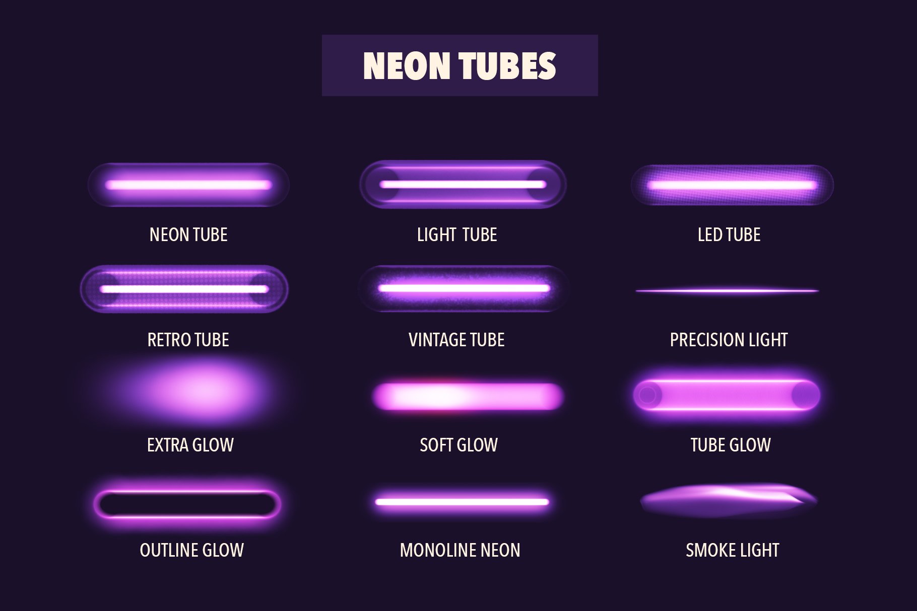 Neon Glow & Lights Brushes For Procreate - Design Cuts