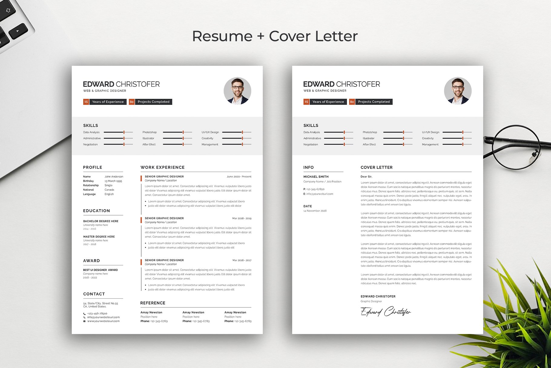 Clean Modern Resume Template 9 - Design Cuts