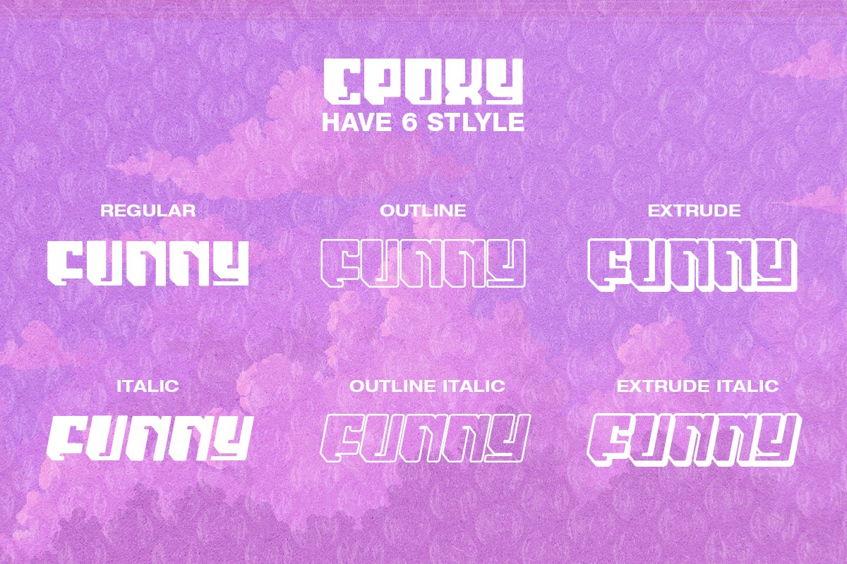 Epoxy - Y2K Font Family - Design Cuts