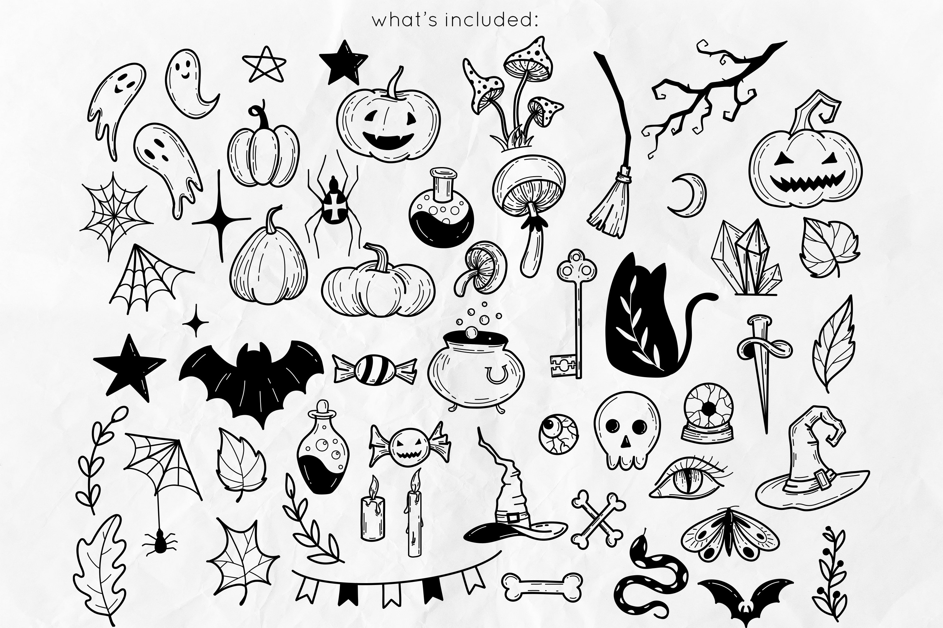 Spooky Doodles | Halloween SVG Clipart - Design Cuts