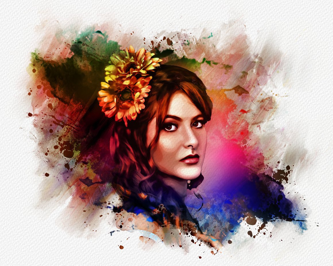 Watercolor Portrait Effect 2 - Design Cuts