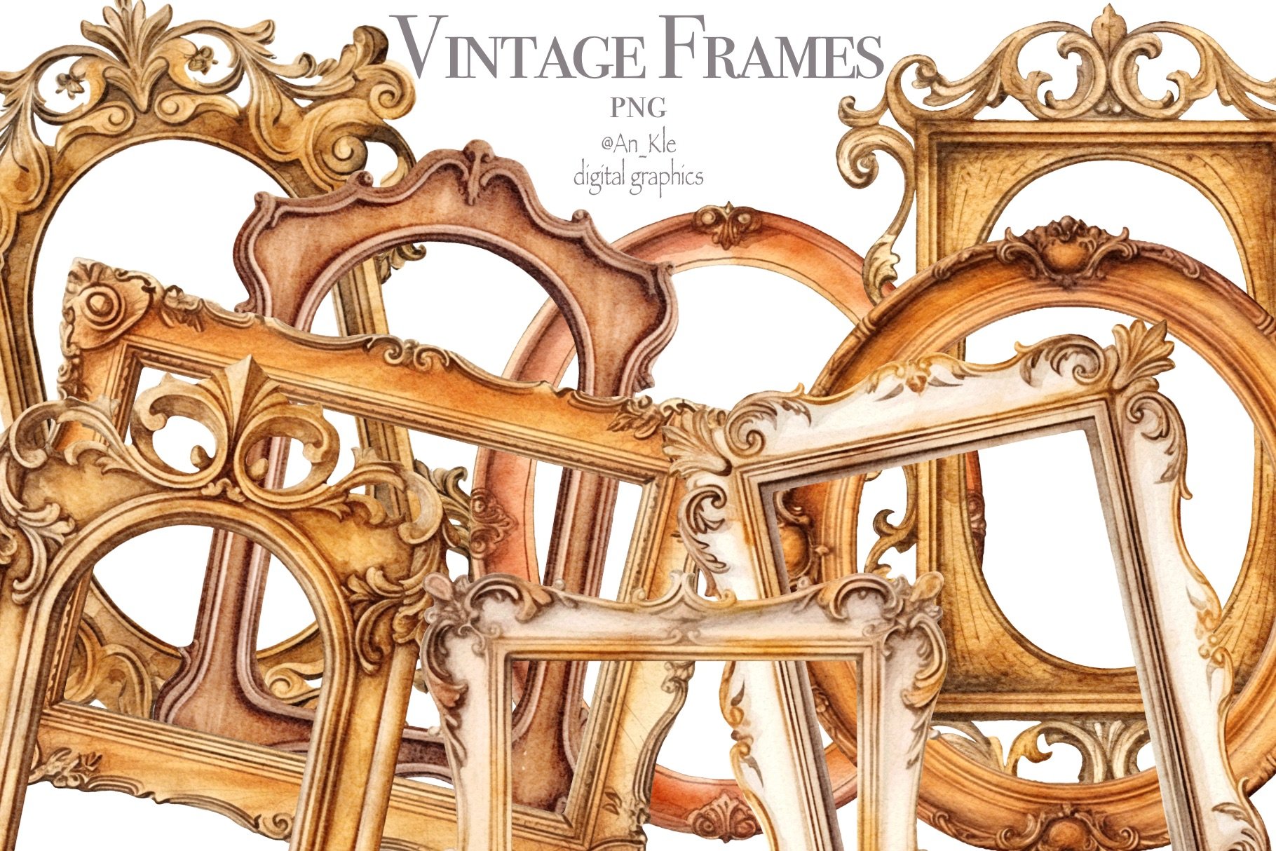 vintage gold frame clipart