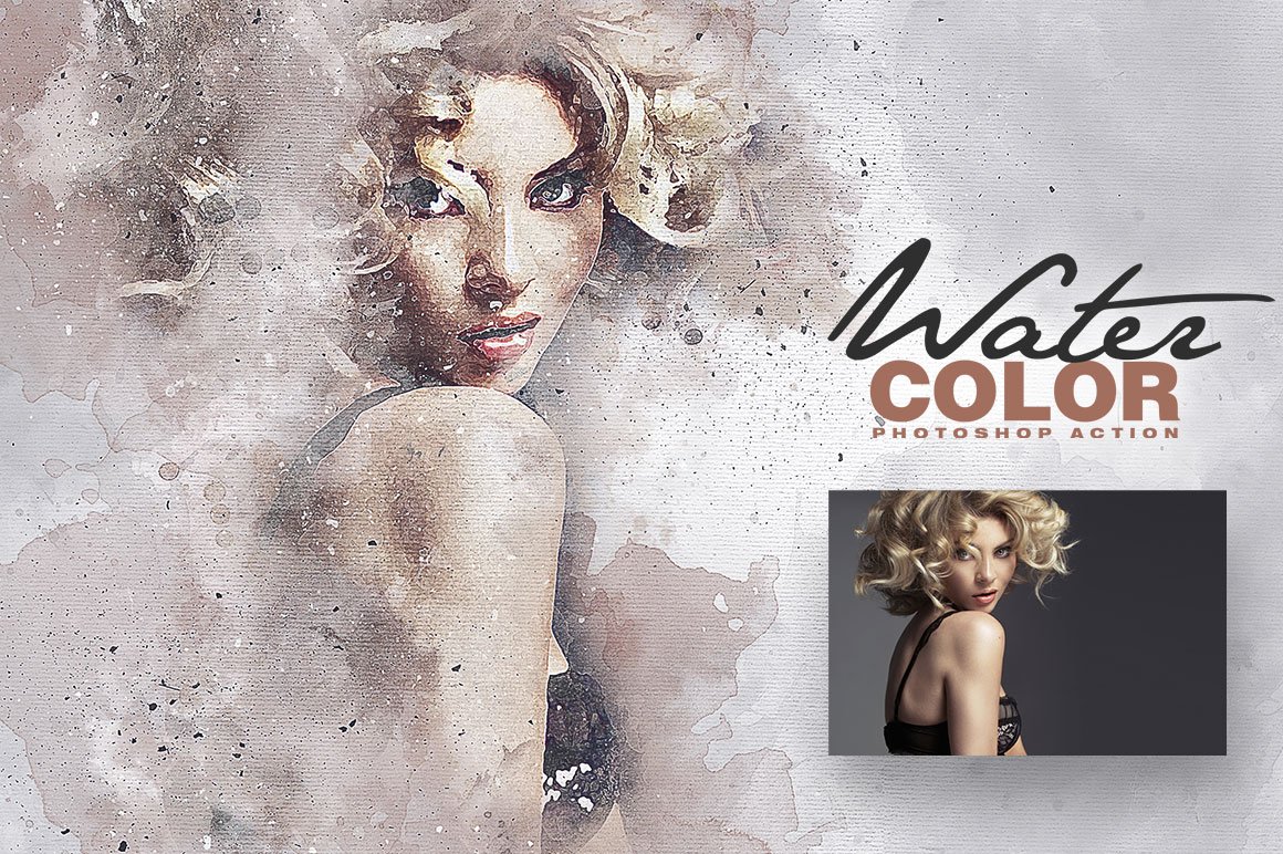 Watercolor Photoshop Action - Design Cuts