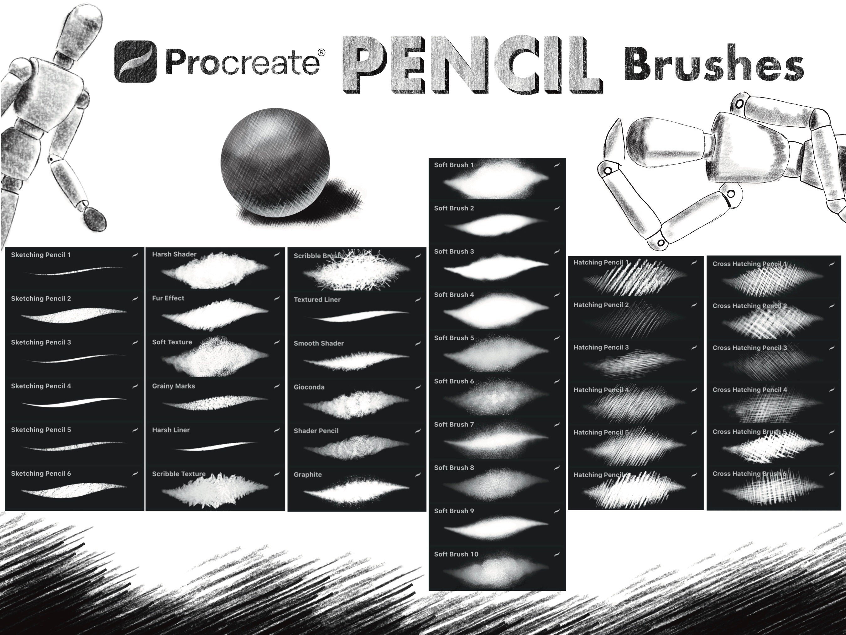 40 Procreate Pencil Brushes For Digital Drawing - Design Cuts