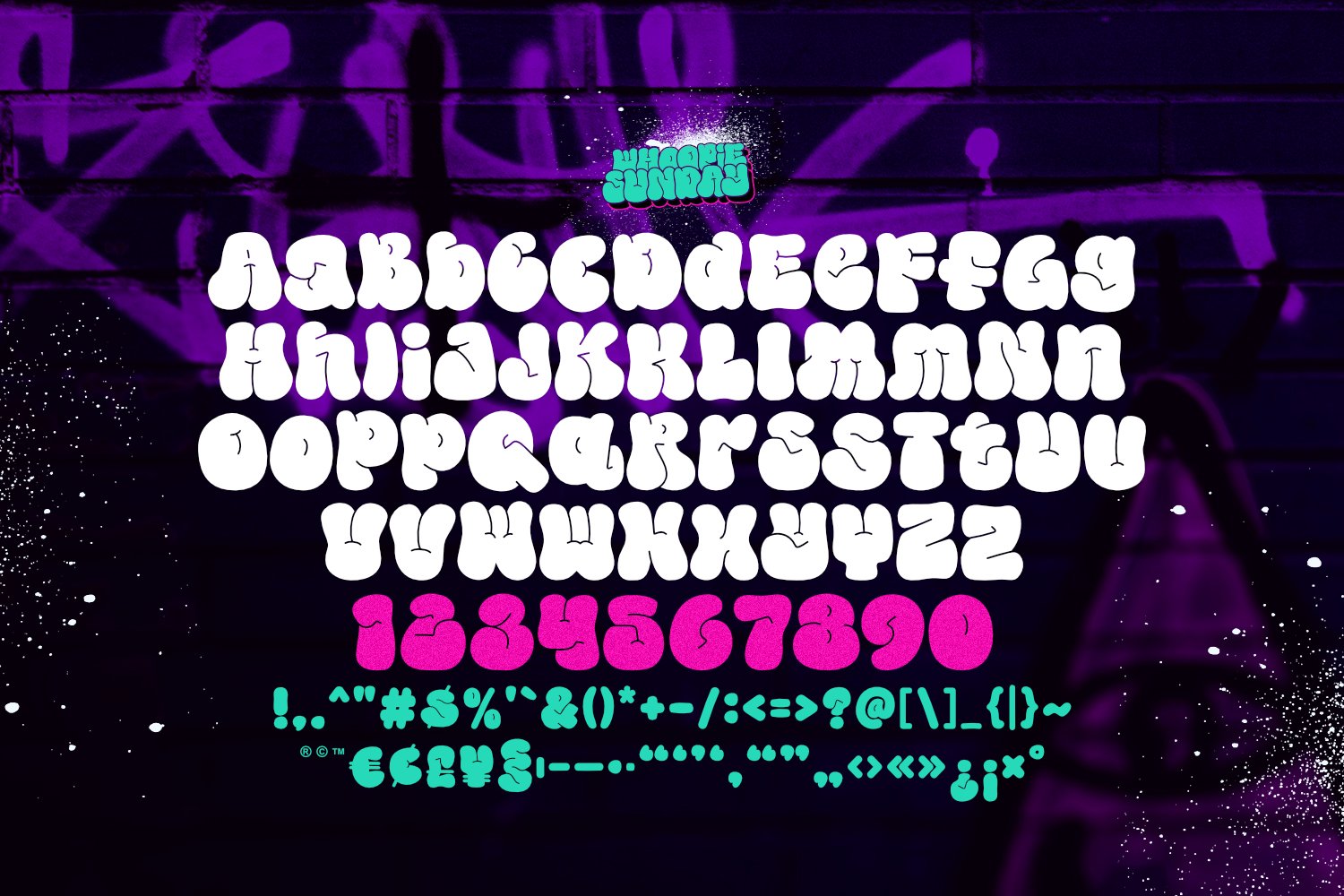 Whoopie Sunday - Bubble Graffiti Font - Design Cuts