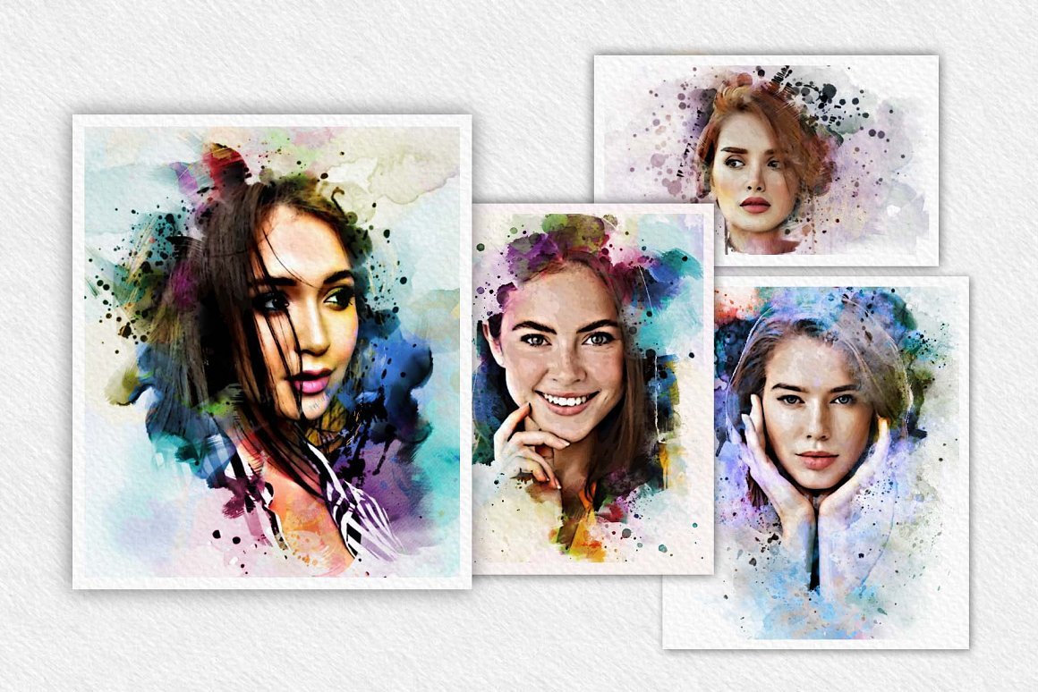 Mockup Watercolor Painting Effect - Design Cuts