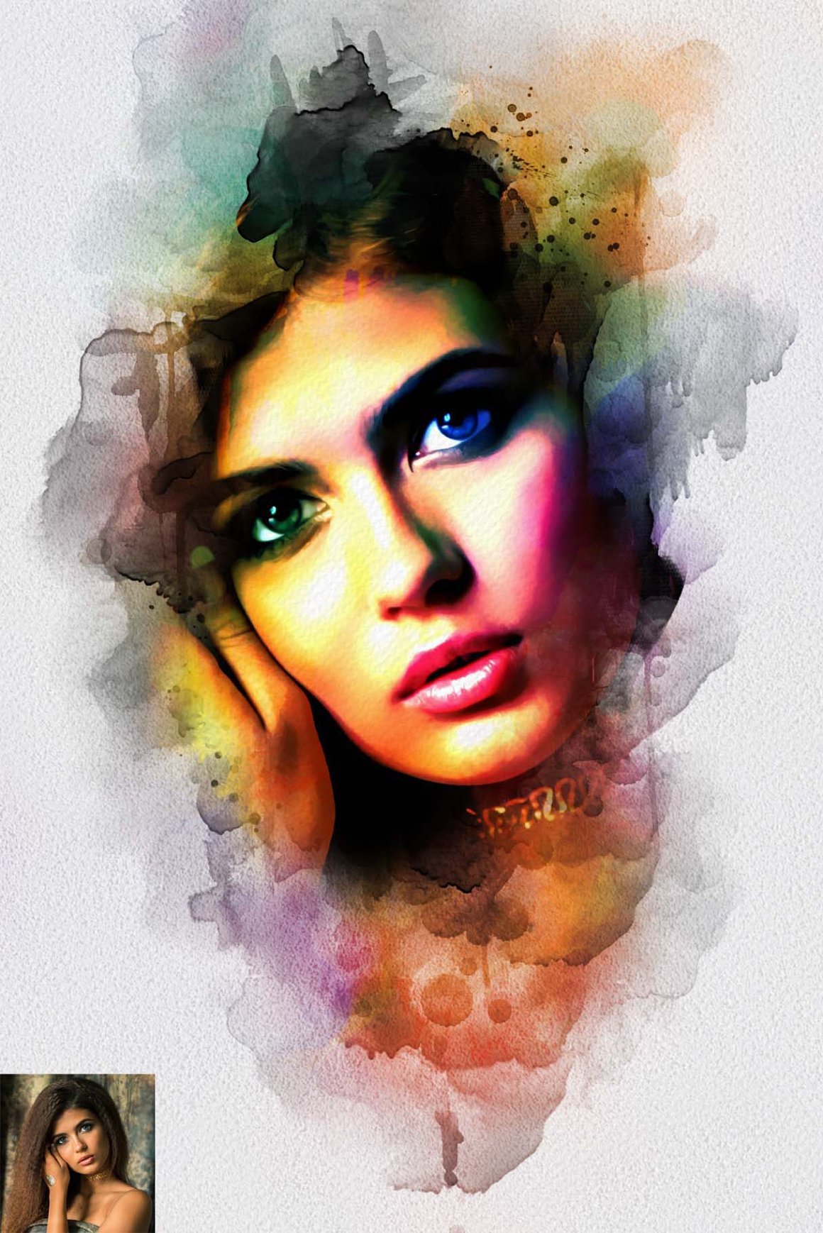 Abstract Portrait Painting Effect - Design Cuts