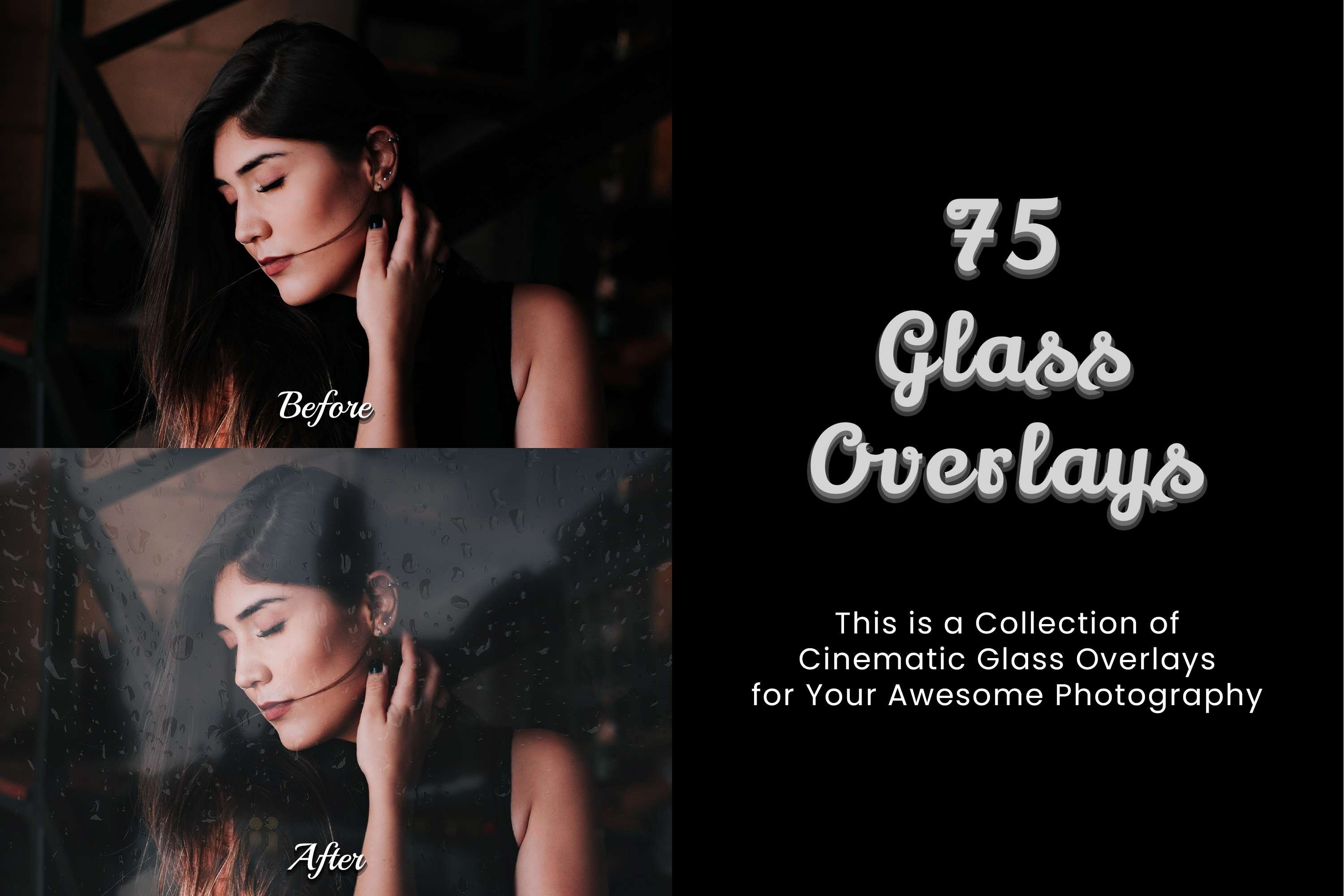 75 Glass Photoshop Overlays - Design Cuts