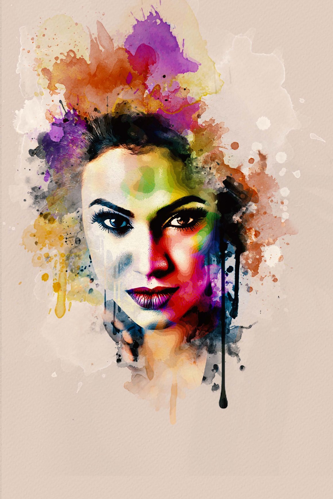 Portrait Watercolor Art Painting - Design Cuts