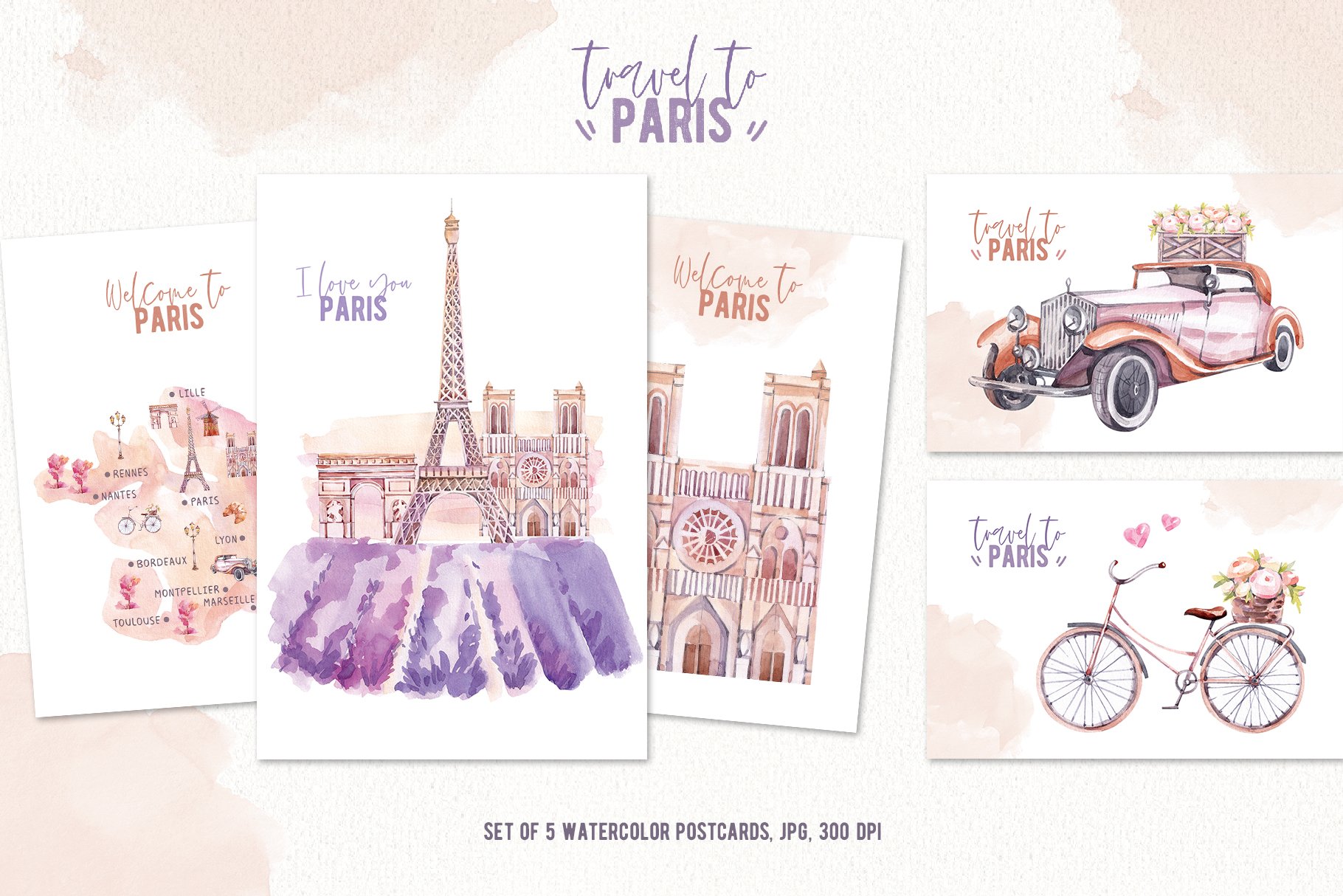 Travel To Italy Watercolor Clipart
