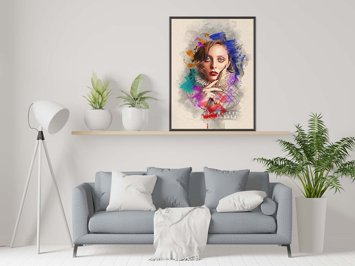 Realistic Watercolor Canvas Painting - Design Cuts