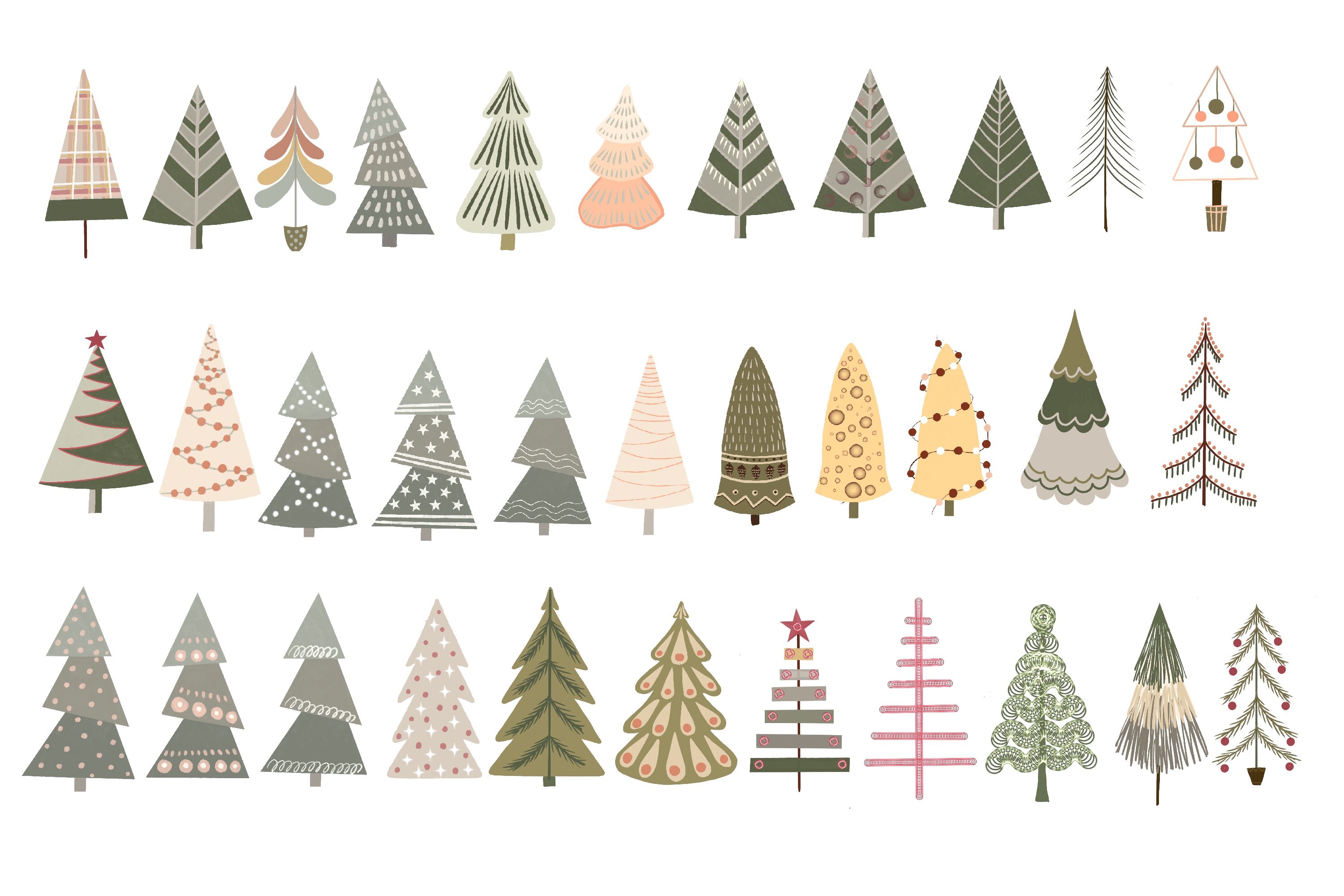 Boho Christmas Clipart - Design Cuts