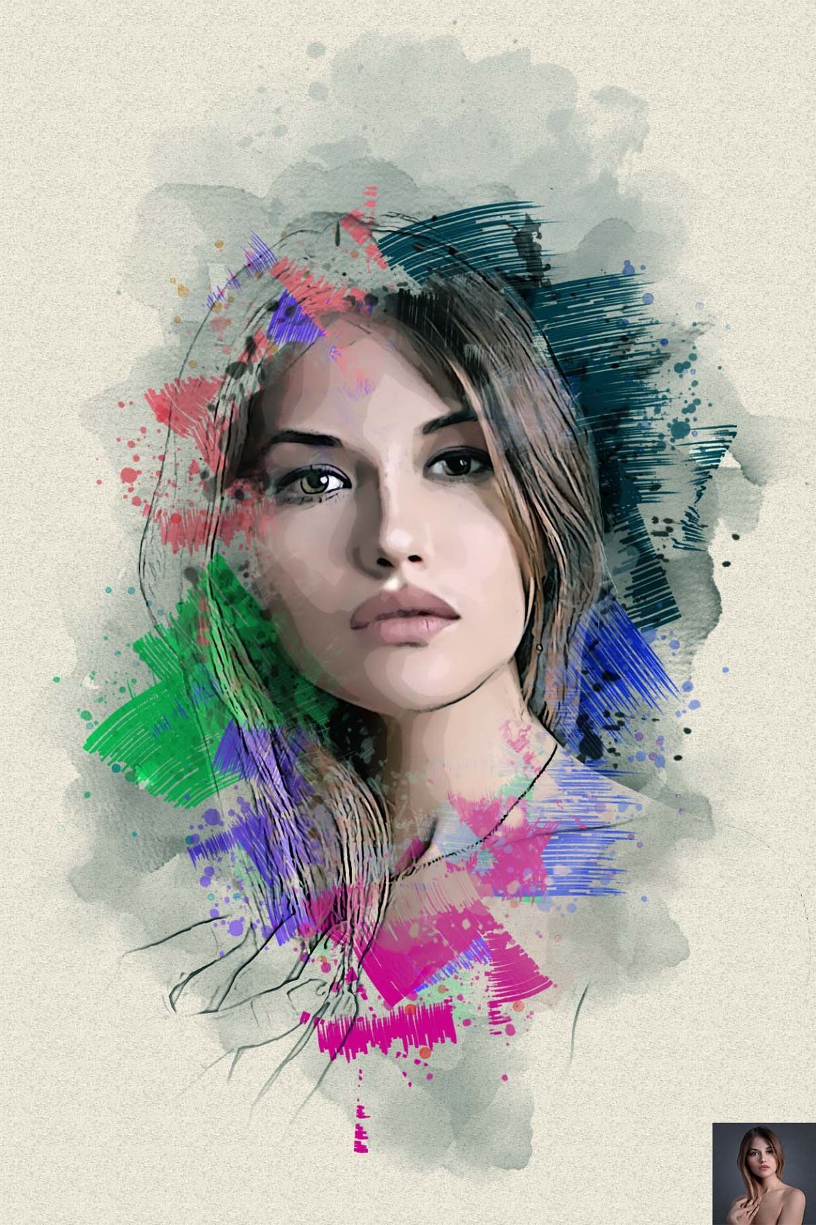 Realistic Watercolor Canvas Painting - Design Cuts