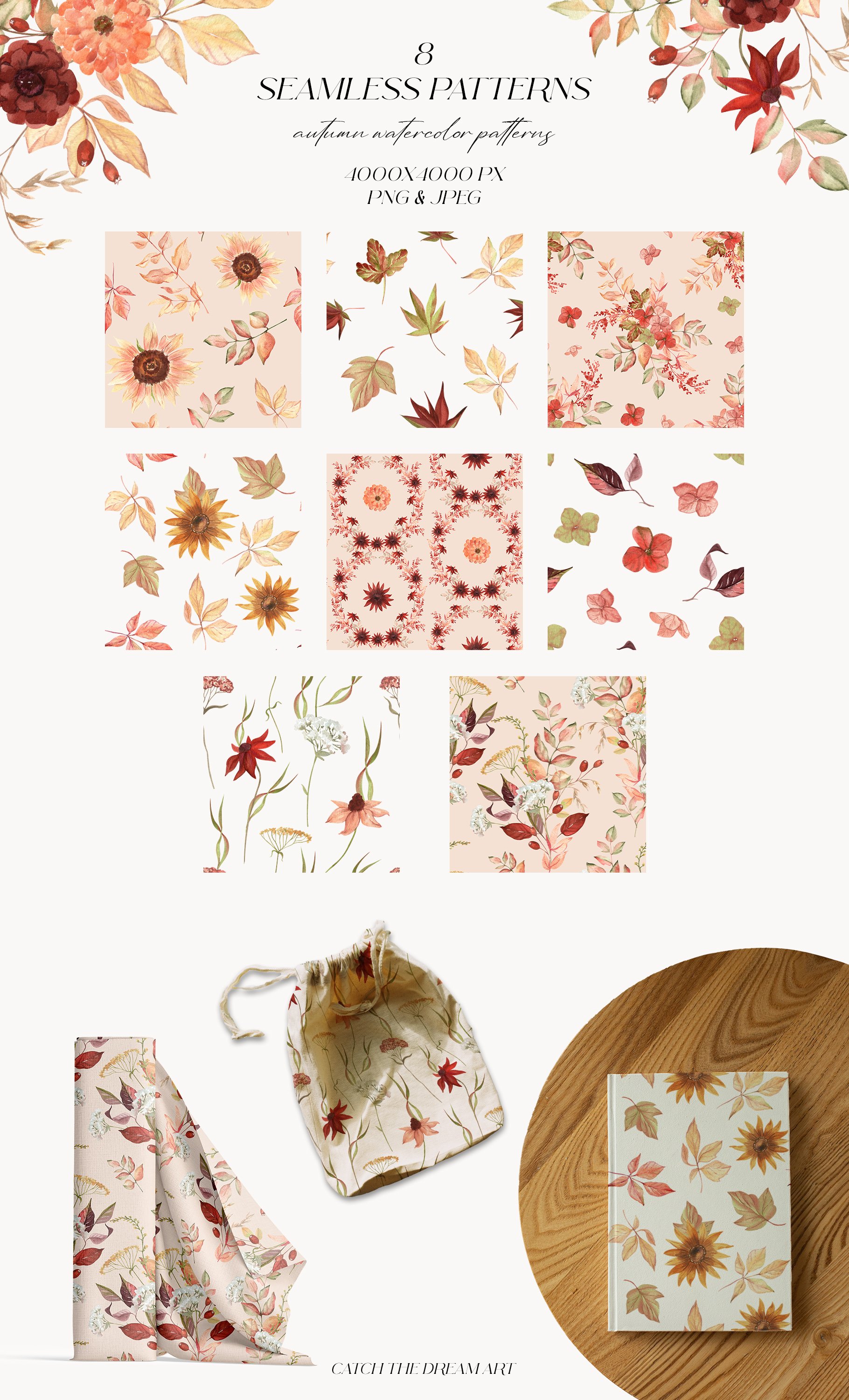 Wildflowers Watercolor Dried Wild Florals - Design Cuts
