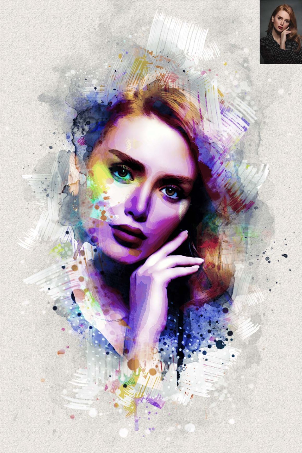 Realistic Watercolor Canvas Painting - Design Cuts