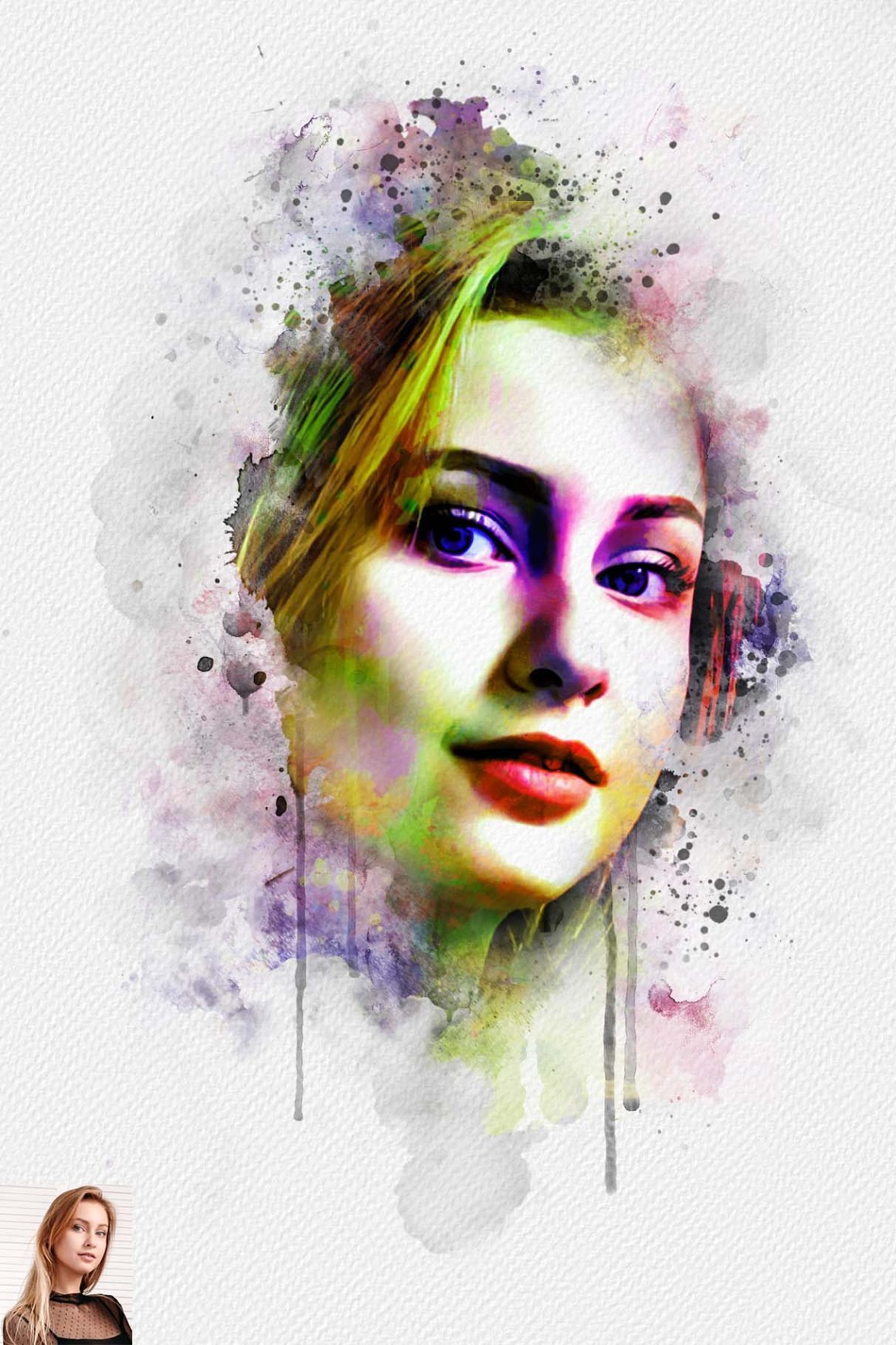 Abstract Portrait Painting Effect - Design Cuts