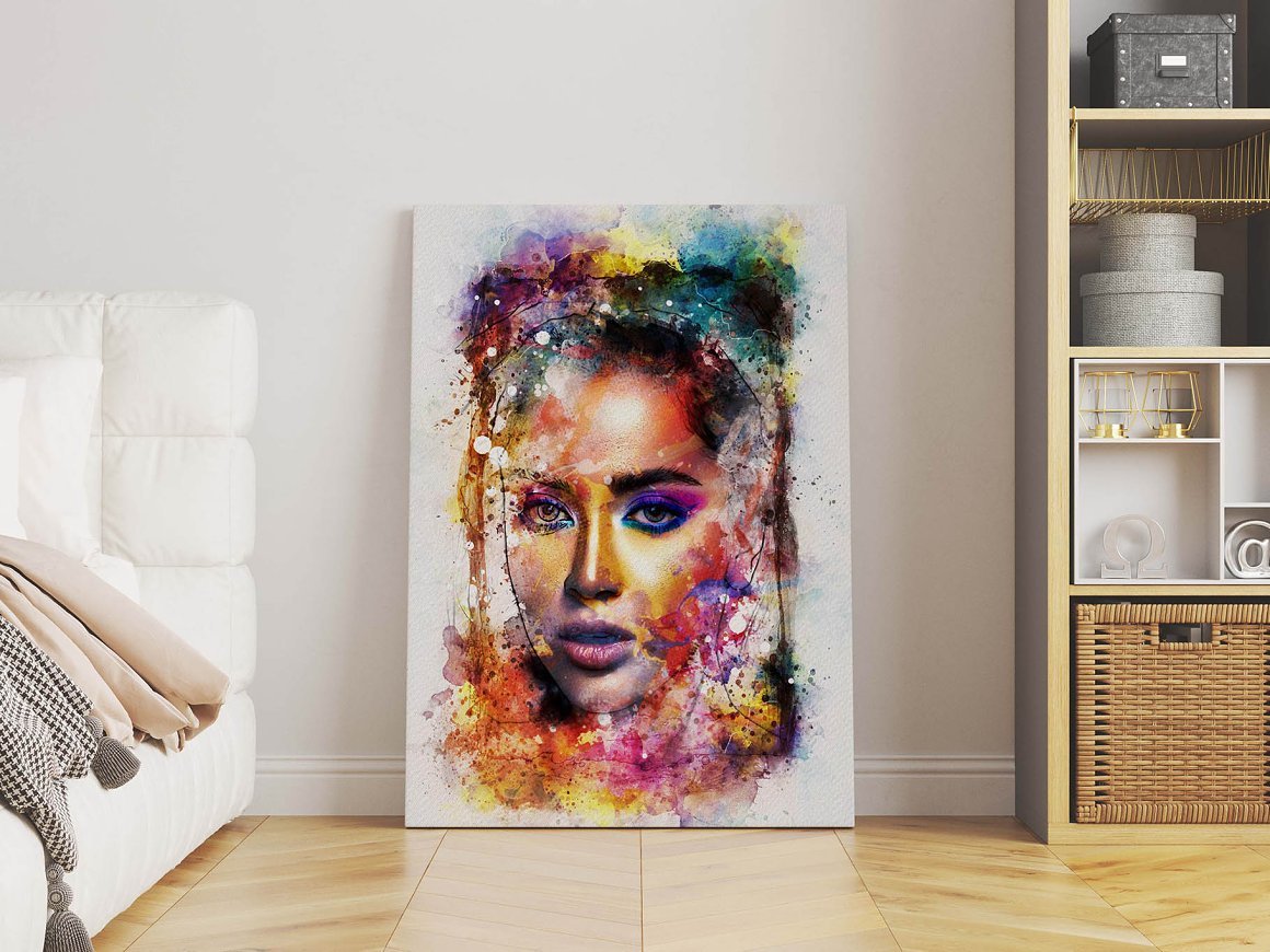 Watercolor Canvas Painting Art - Design Cuts